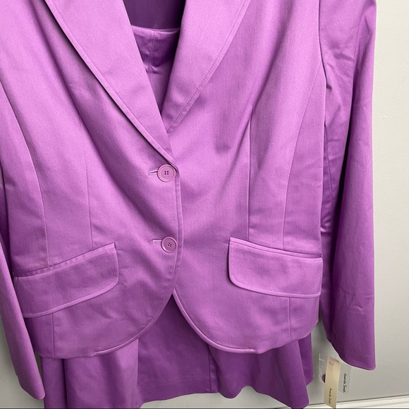Amanda Smith Stretch Purple Skirt Set Size 12 NWT - Picture 3 of 16